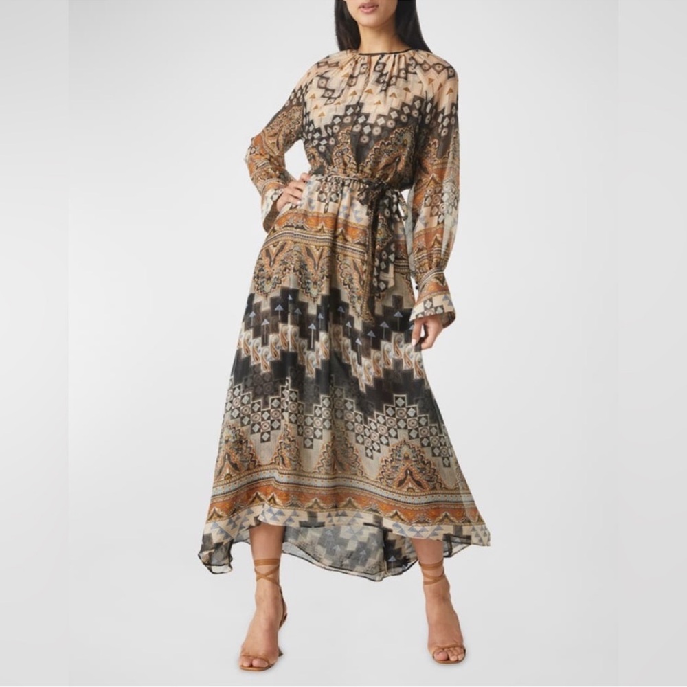 MISA Los Angeles Paloma Dress In Alhambra Mosaic Size Medium NWT